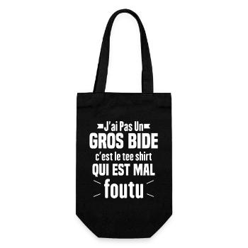 J'ai Pas Un Gros Bide Humour Cadeau - Sac à bouteille - noir - Devant