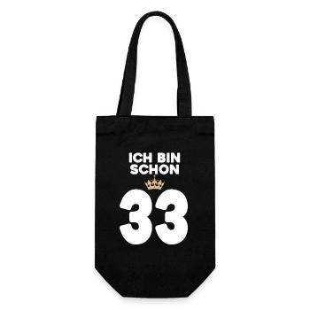 33. Geburtstag Geschenk - 33 Jahre mit Krone - Geschenkbeutel für Flaschen - Schwarz - Vorne