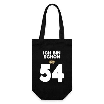 54. Geburtstag Geschenk - 54 Jahre mit Krone - Geschenkbeutel für Flaschen - Schwarz - Vorne