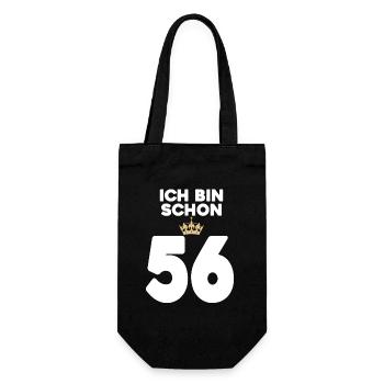 56. Geburtstag Geschenk - 56 Jahre mit Krone - Geschenkbeutel für Flaschen - Schwarz - Vorne