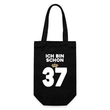 37. Geburtstag Geschenk - 37 Jahre mit Krone - Geschenkbeutel für Flaschen - Schwarz - Vorne