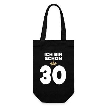 30. Geburtstag Geschenk - 30 Jahre mit Krone - Geschenkbeutel für Flaschen - Schwarz - Vorne