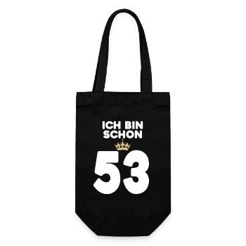 53. Geburtstag Geschenk - 53 Jahre mit Krone - Geschenkbeutel für Flaschen - Schwarz - Vorne