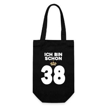 34. Geburtstag Geschenk - 34 Jahre mit Krone - Geschenkbeutel für Flaschen - Schwarz - Vorne