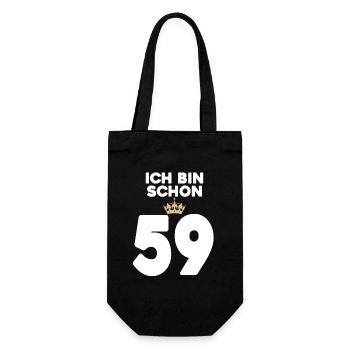 59. Geburtstag Geschenk - 59 Jahre mit Krone - Geschenkbeutel für Flaschen - Schwarz - Vorne
