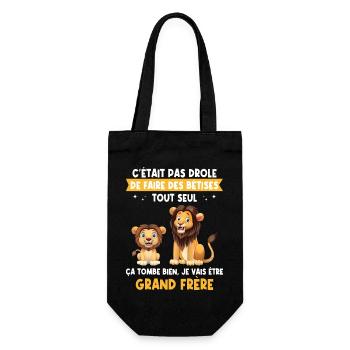 Enfant Annonce grossesse humour futur grand frère - Sac à bouteille - noir - Devant