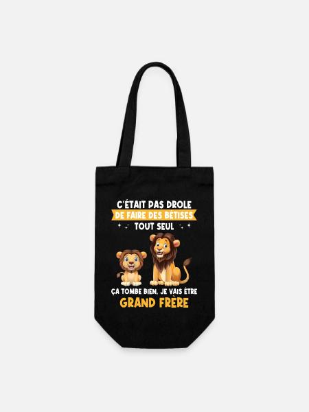 Enfant Annonce grossesse humour futur grand frère - Sac à bouteille - noir