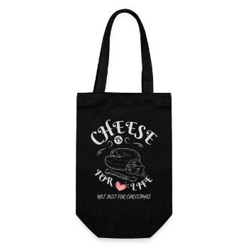 Cheese is for Life - Cheese Lovers Apparel - Geschenkbeutel für Flaschen - Schwarz - Vorne