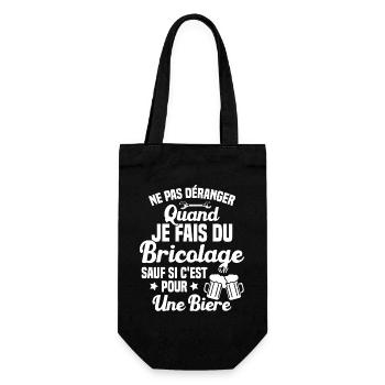 Ne pas déranger quand je fais du bricolage Humour - Sac à bouteille - noir - Devant