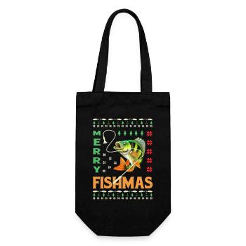 Pêche moche Noël - Sac à bouteille - noir - Devant