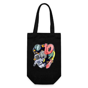 10e anniversaire 10 ans Espace jeune astronaute - Sac à bouteille - noir - Devant