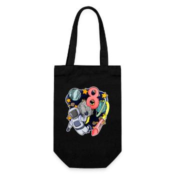 8. Geburtstag 8 Jahre Junge Astronaut Weltall - Geschenkbeutel für Flaschen - Schwarz - Vorne