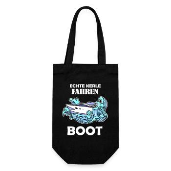 Boote Motorboot Kapitän Boot Seefahrt Geschenk - Geschenkbeutel für Flaschen - Schwarz - Vorne