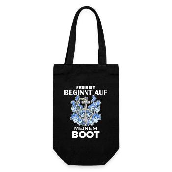 Boote Motorboot Kapitän Boot Seefahrt Geschenk - Geschenkbeutel für Flaschen - Schwarz - Vorne