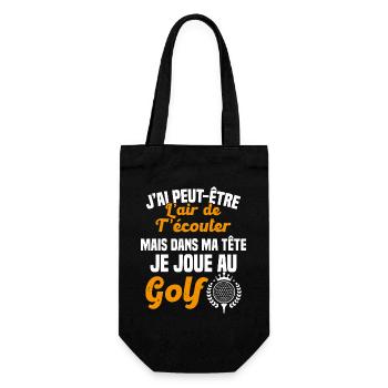 Dans ma tête je joue au Golf Cadeau Humour Golf - Sac à bouteille - noir - Devant