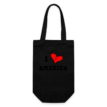 I love America - Gift Bag for Bottles - black - Front
