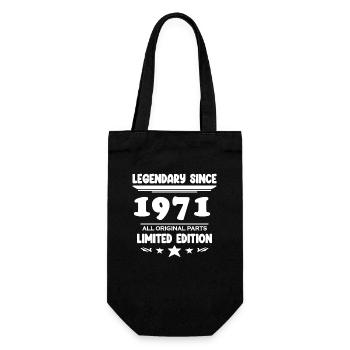Year of construction 1971 - born 1971 - Gift Bag for Bottles - black - Front