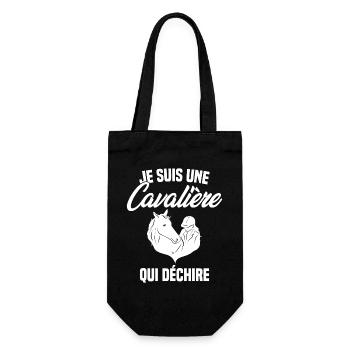Je suis Une Cavalière Qui Déchire Chevaux Cadeau - Sac à bouteille - noir - Devant