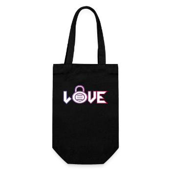 Love Lock Neon Outline - Gift Bag for Bottles - black - Front