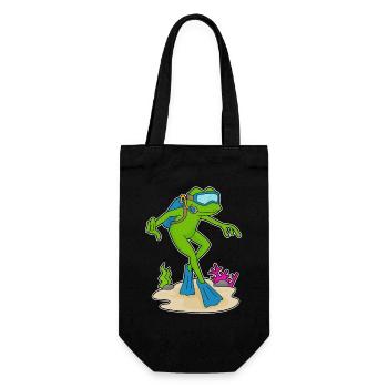 Frosch Taucher Schwimmbrille Tauchen - Geschenkbeutel für Flaschen - Schwarz - Vorne