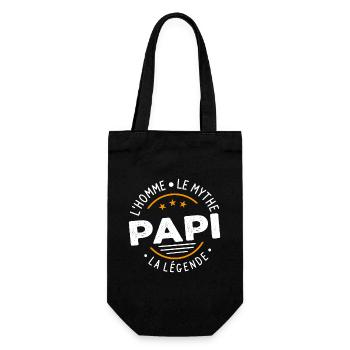 Grand-Père Papi l'Homme le Mythe la Légende Cadeau - Sac à bouteille - noir - Devant