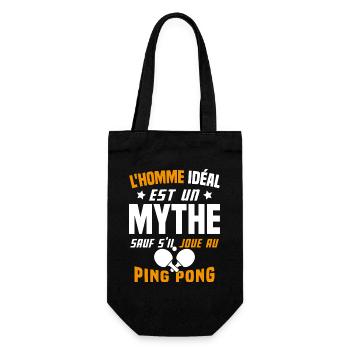 L'homme idéal est un mythe - Cadeau Ping pong - Sac à bouteille - noir - Devant