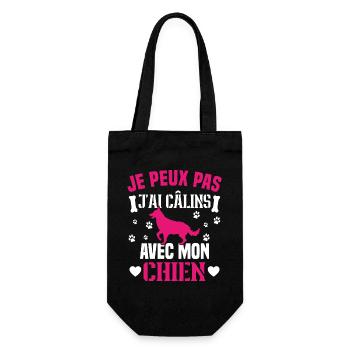 je peux pas j'ai câlins avec mon chien humour - Sac à bouteille - noir - Devant