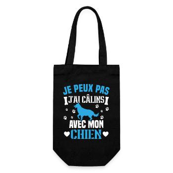 je peux pas j'ai câlins avec mon chien humour - Sac à bouteille - noir - Devant