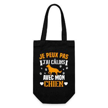 je peux pas j'ai câlins avec mon chien humour - Sac à bouteille - noir - Devant
