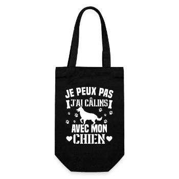 je peux pas j'ai câlins avec mon chien humour - Sac à bouteille - noir - Devant