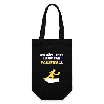 Ich wäre jetzt lieber beim Faustbball - Geschenkbeutel für Flaschen - Schwarz - Vorne
