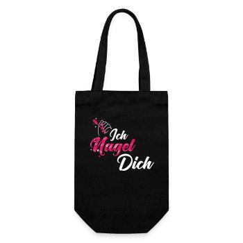 Ich Nagel Dich Nageldesignerin - Geschenkbeutel für Flaschen - Schwarz - Vorne