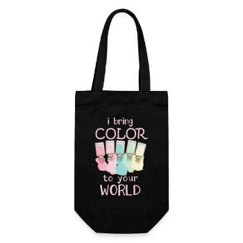 Ich Bringe Farbe In Deine Welt Nail Tech - Geschenkbeutel für Flaschen - Schwarz - Vorne