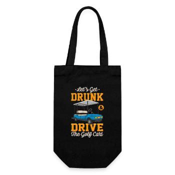 Betrinken wir uns und fahren Golfwagen - Geschenkbeutel für Flaschen - Schwarz - Vorne