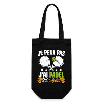 Je peux pas j'ai padel et apéro Padeliste Cadeau - Sac à bouteille - noir - Devant