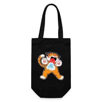 Lustiger Tiger - Geschenkbeutel für Flaschen - Schwarz - Vorne