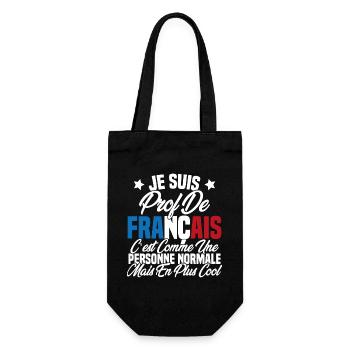 Je suis prof de français Cadeau Prof - Sac à bouteille - noir - Devant