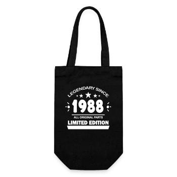 1988 - Jahrgang 1988 - Baujahr 1988 - Geschenkbeutel für Flaschen - Schwarz - Vorne