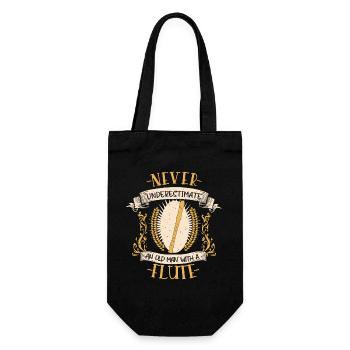 Flûte Musicien Instrument Cuivres Musique Cadeau - Sac à bouteille - noir - Devant