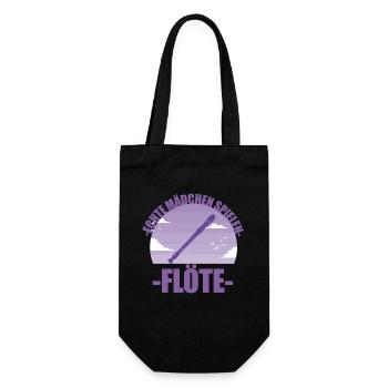 Flöte Musikerin Instrument Mädchen Geschenk - Geschenkbeutel für Flaschen - Schwarz - Vorne