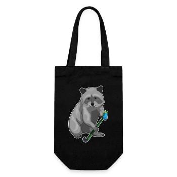 Waschbär Feldhockey Feldhockeyschläger - Geschenkbeutel für Flaschen - Schwarz - Vorne