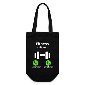 Fitness ruft an - annehmen oder annehmen? - Geschenkbeutel für Flaschen - Schwarz - Vorne