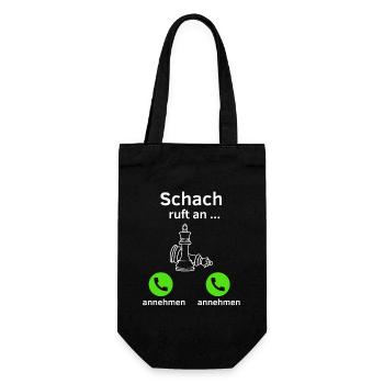 Schach ruft an - annehmen oder annehmen? - Geschenkbeutel für Flaschen - Schwarz - Vorne