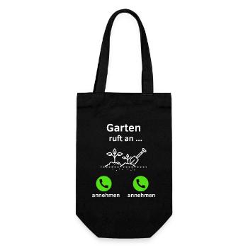 Garten ruft an - annehmen oder annehmen? - Geschenkbeutel für Flaschen - Schwarz - Vorne