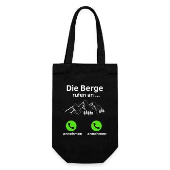 Die Berge rufen an - annehmen oder annehmen? - Geschenkbeutel für Flaschen - Schwarz - Vorne