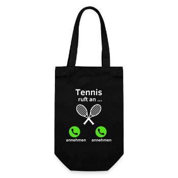 Tennis ruft an - annehmen oder annehmen? - Geschenkbeutel für Flaschen - Schwarz - Vorne