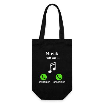 Musik ruft an - annehmen oder annehmen? - Geschenkbeutel für Flaschen - Schwarz - Vorne