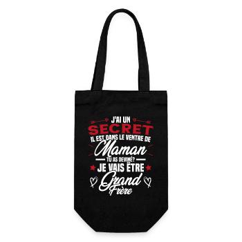 Secret Cadeau Annonce Grossesse Grand-Frère - Sac à bouteille - noir - Devant