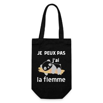 je peux pas j'ai la flemme - Sac à bouteille - noir - Devant