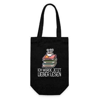 Lesen Buch Bücher Leser Geschenk - Geschenkbeutel für Flaschen - Schwarz - Vorne